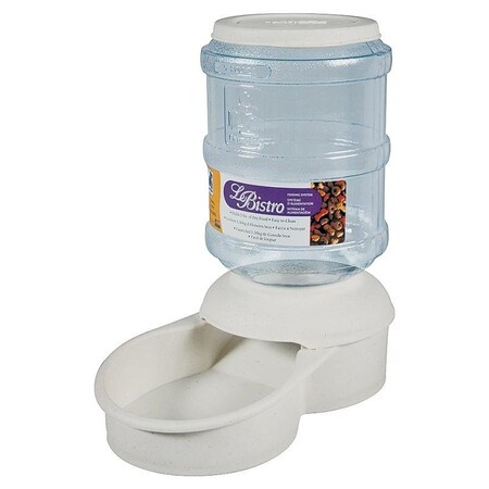 Pet Feeder, 5 Lb Volume, Plastic, Bleached Linen